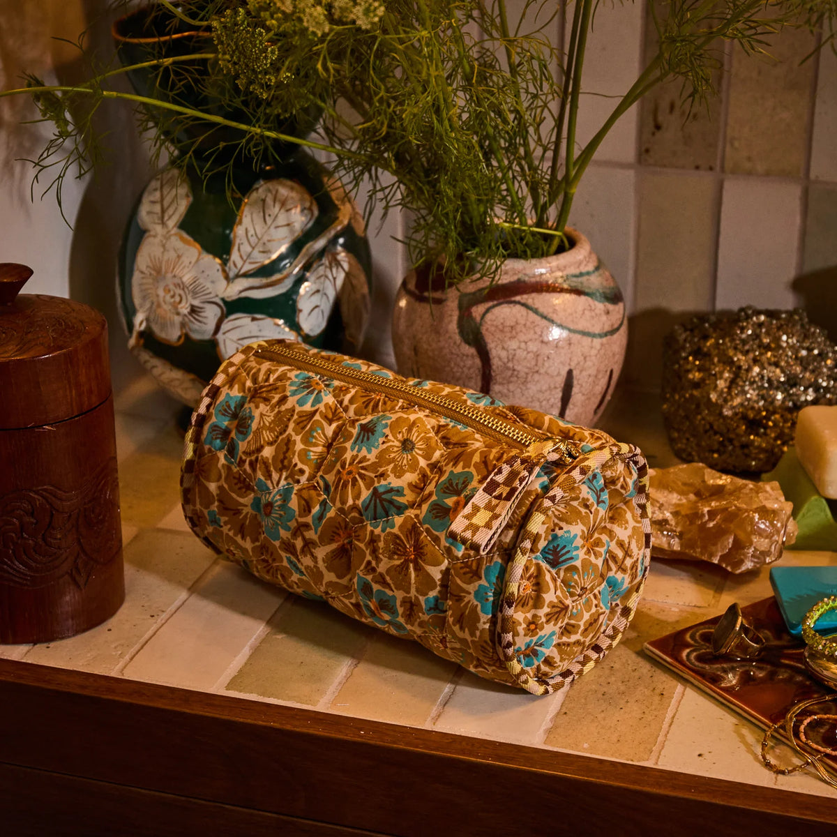 SAGE X CLARE | Magnolia Makeup Bag Turquoise