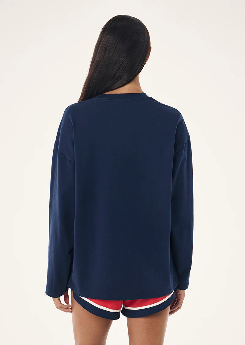 PE NATION | Oversized Long Sleeve Tee Dark Navy