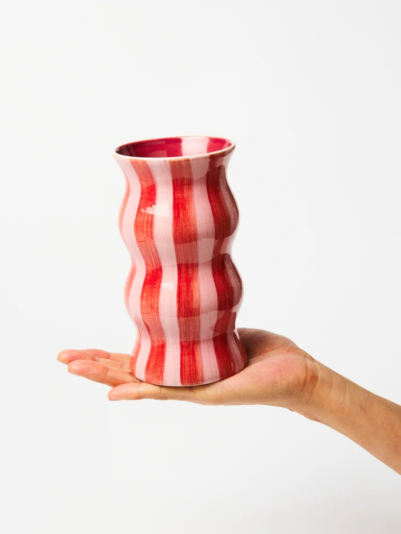 JONES AND CO | Palma Red Pink Stripe Vase