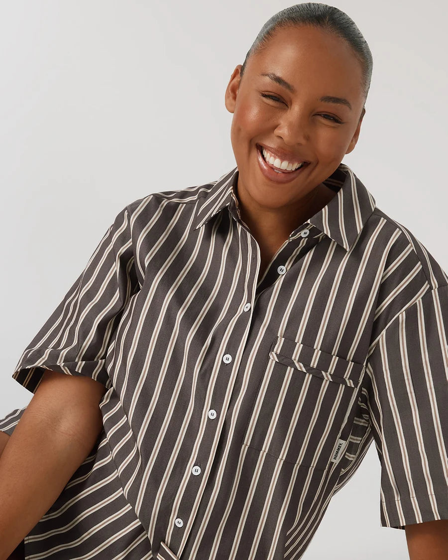 HOMMEY | Short Sleeve Shirt Choc