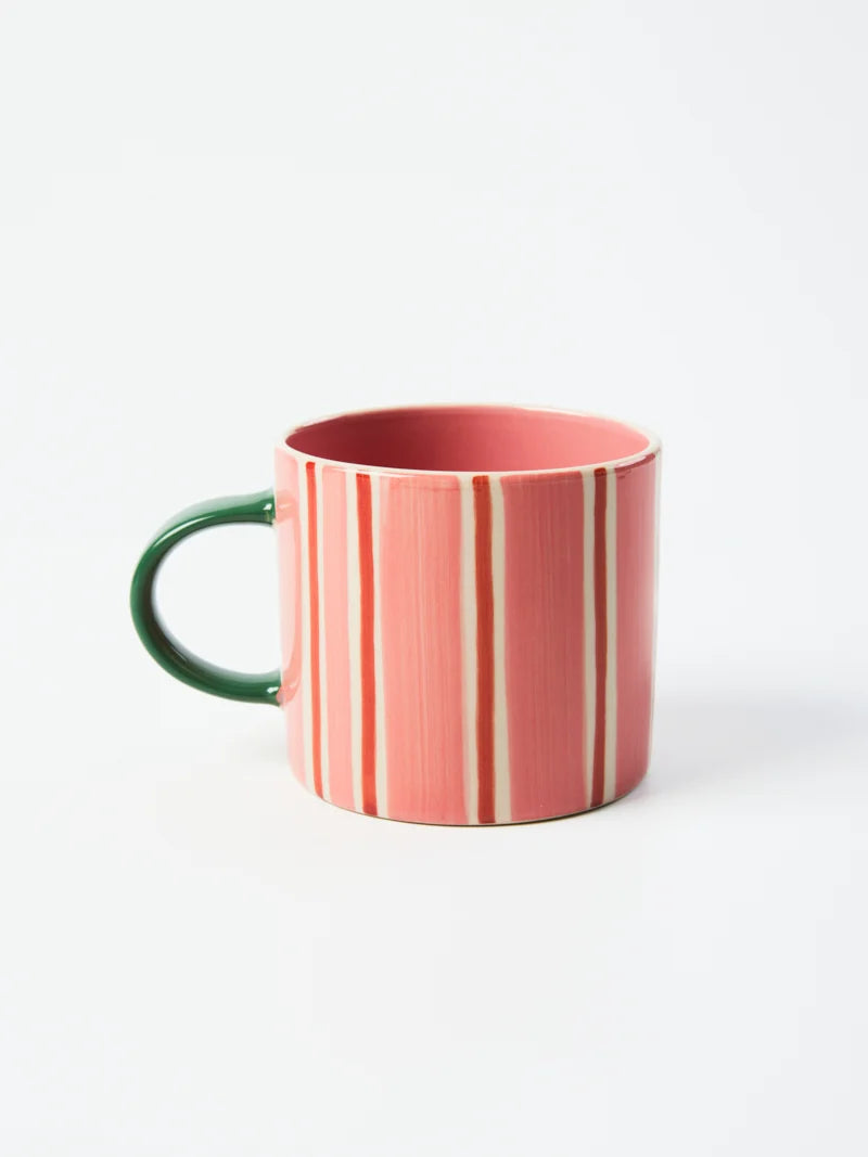 JONES AND CO | Bloomie Pink Stripe Mug