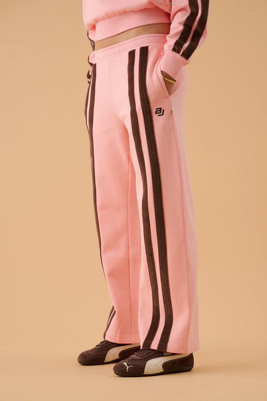 ARAMINTA JAMES | AJ LOGO STRIPE TRACKPANT ROSE QUARTZ