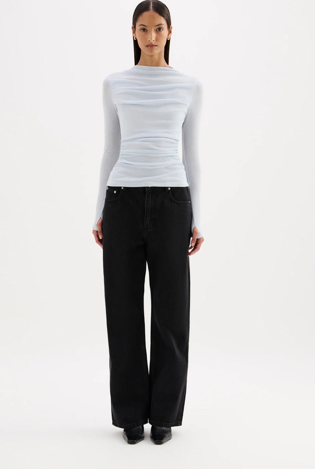 CALISTA MESH LS TOP | Glacier - Nude Lucy