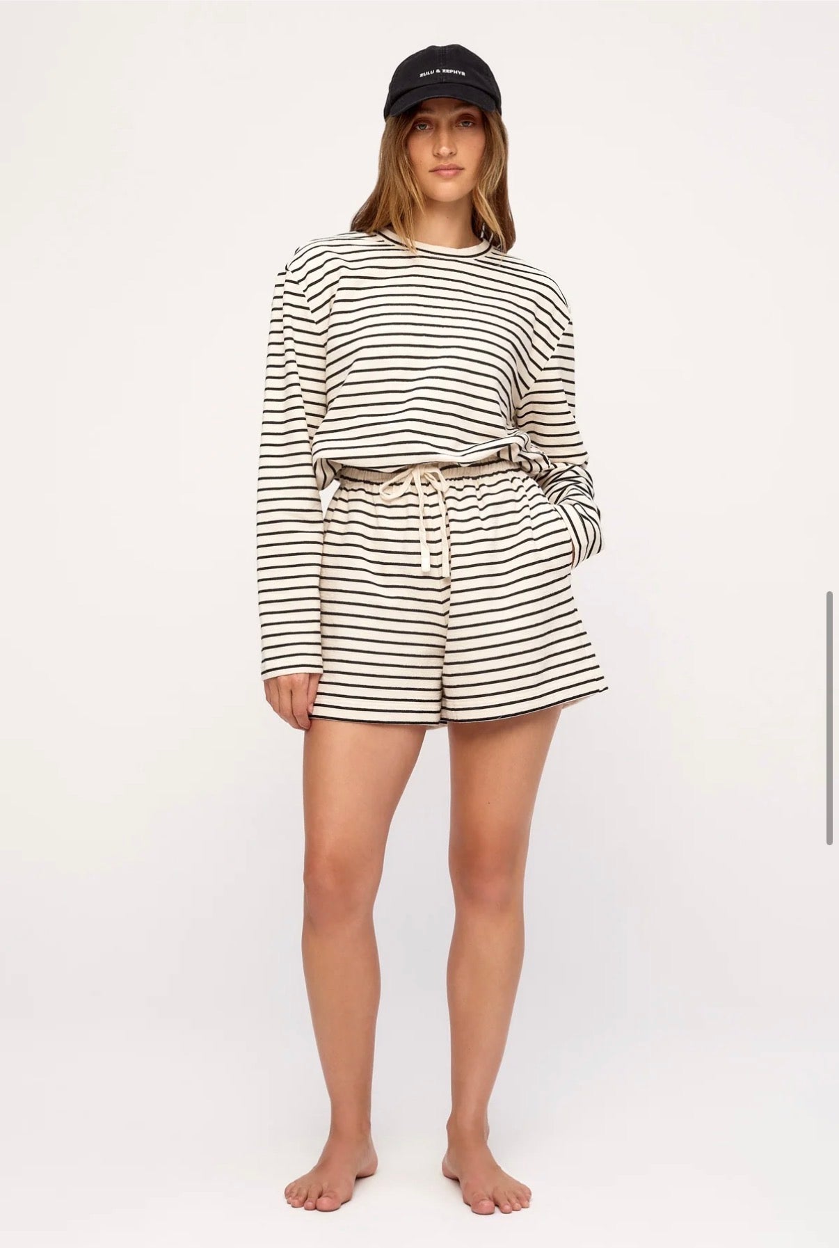 ZULU & ZEPHYR | JERSEY SPORT SHORT - BLACK STRIPE