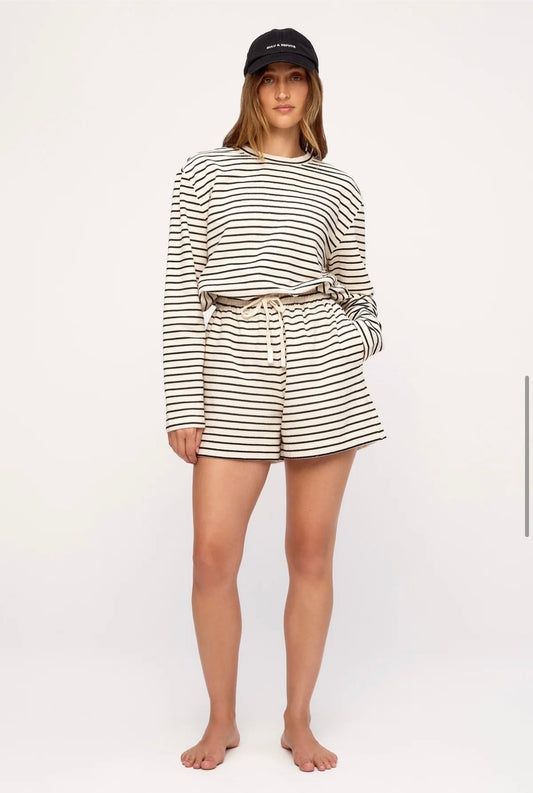 ZULU & ZEPHYR | JERSEY SPORT SHORT - BLACK STRIPE
