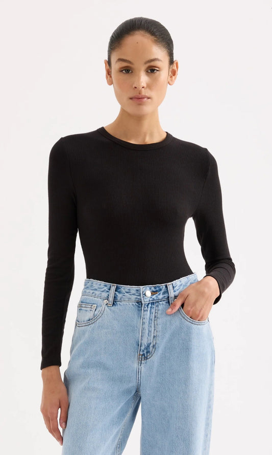 NUDE LUCY | ORGANIC RIB LS TEE