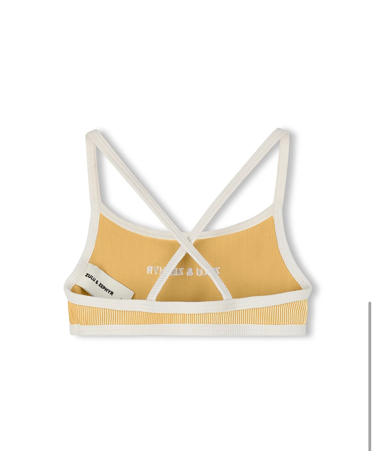 ZULU & ZEPHYR | MINI STRIPE RIB LOGO BIKINI TOP - MARIGOLD