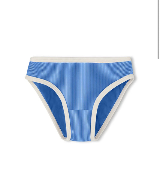 ZULU & ZEPHYR | MINI STRIPE RIB BIKINI BOTTOM - SKY
