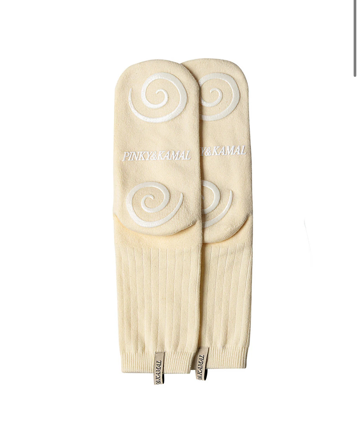 PINKY AND KAMAL | PILATES SPIRAL GRIP SOCK - LEMON CREAM