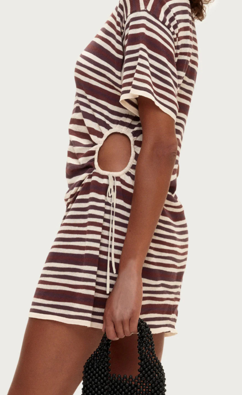ZULU & ZEPHYR T-SHIRT KNIT DRESS | CHOCOLATE STRIPE