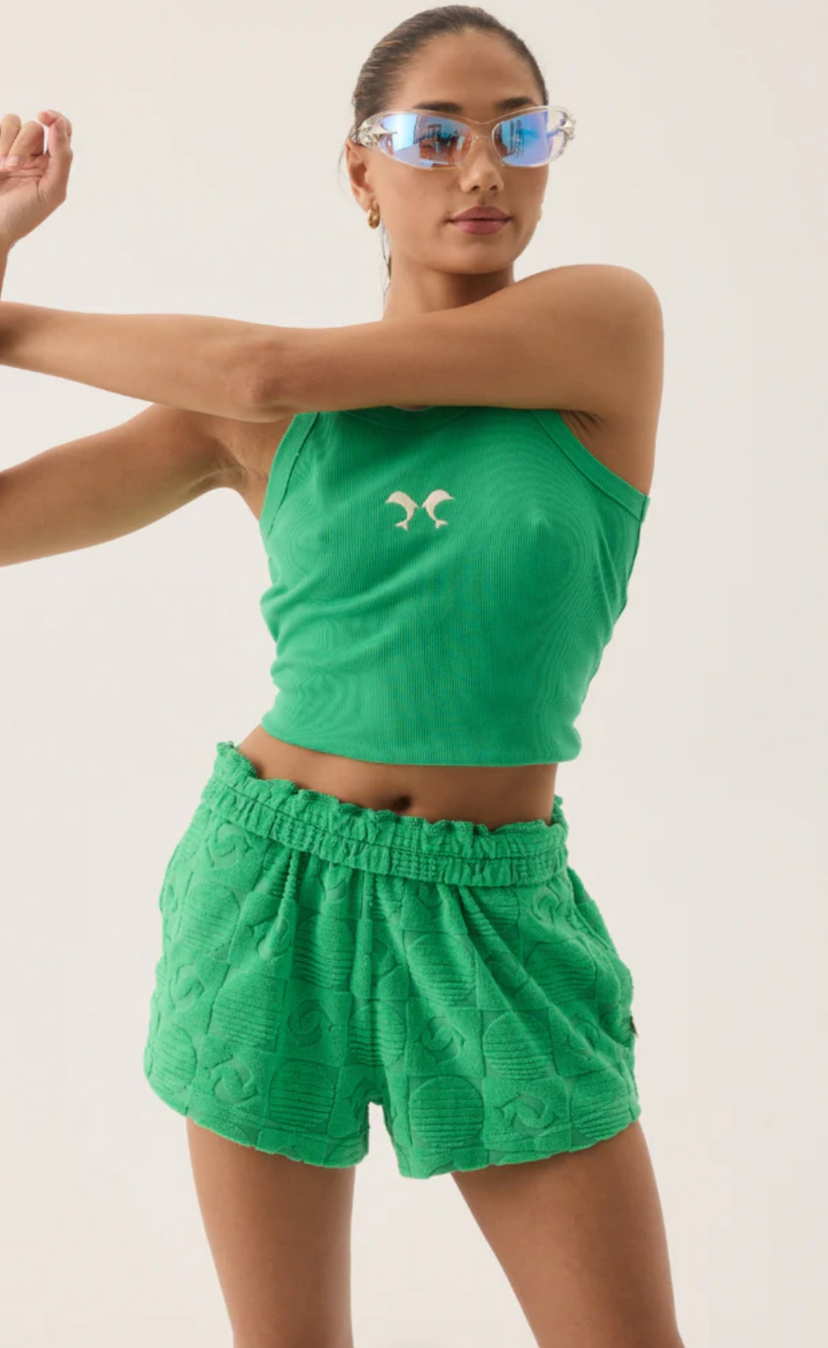 ARAMINTA JAMES| CRUISE TERRY SHORT TROPICAL GREEN