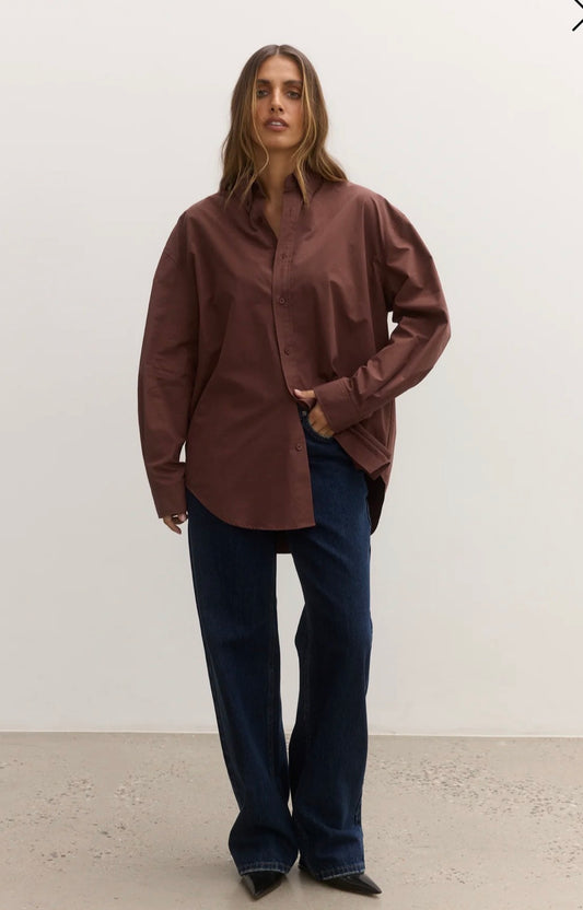 BAYSE | AVOCA SHIRT - MOCHA