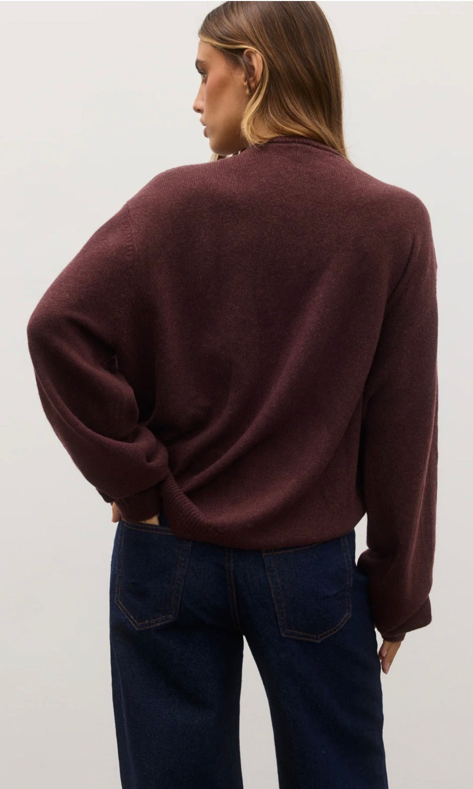 BAYSE | CORA CREW NECK - PLUM