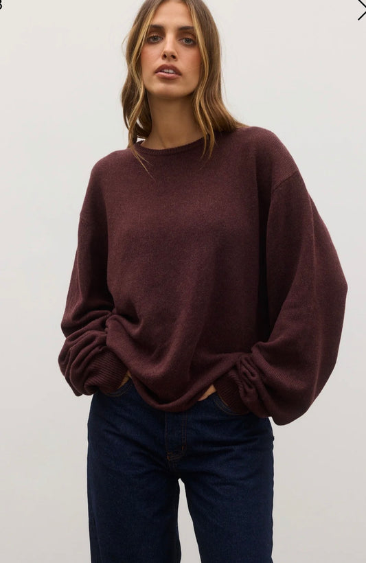 BAYSE | CORA CREW NECK - PLUM