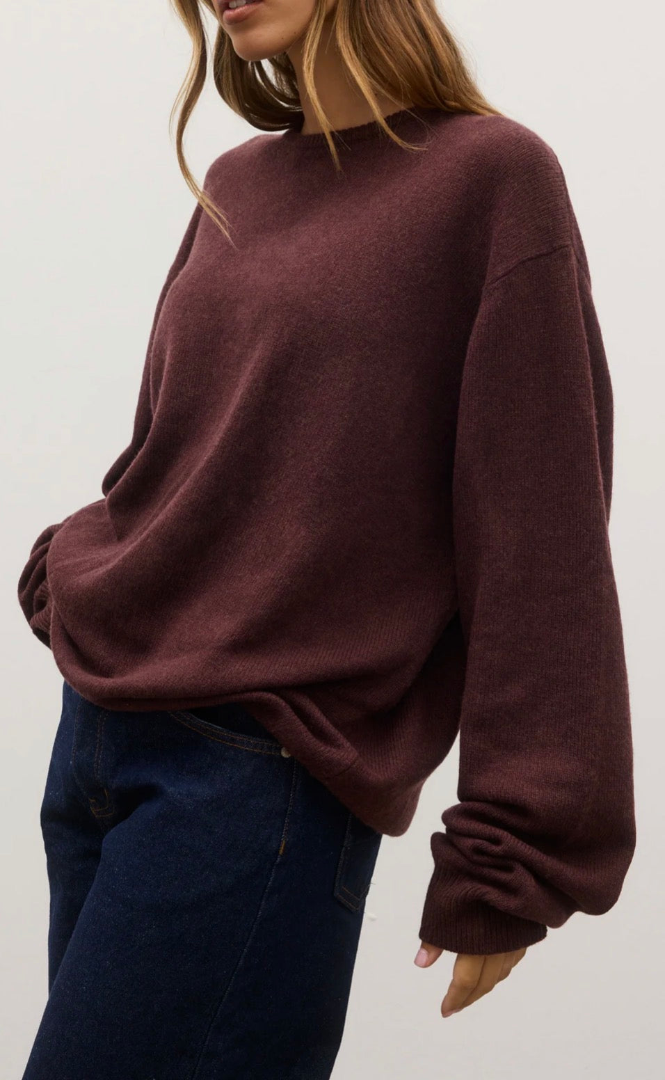 BAYSE | CORA CREW NECK - PLUM