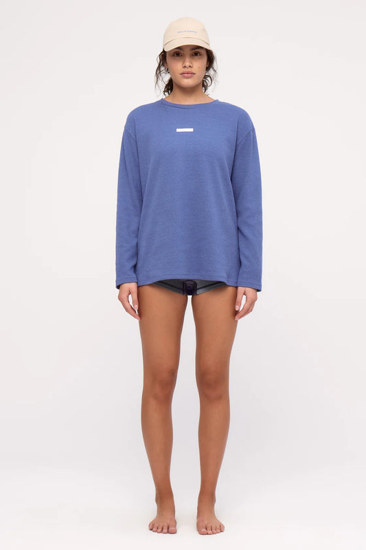 Zulu and Zephyr | Waffle Long Sleeve Sport Tee Blue