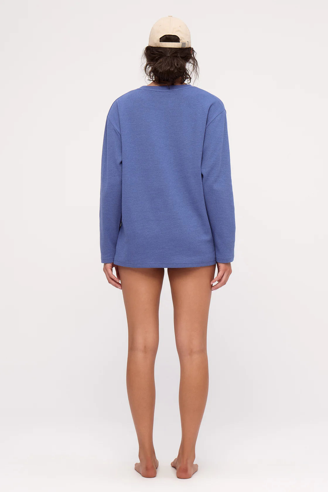 Zulu and Zephyr | Waffle Long Sleeve Sport Tee Blue