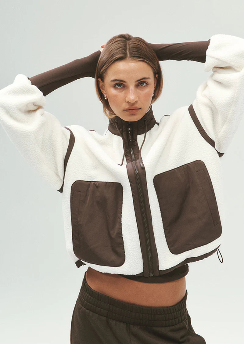 PE NATION | Lennon Sherpa Jacket Whisper White