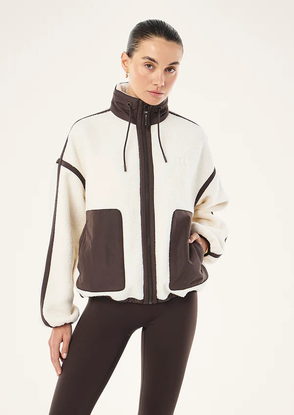 PE NATION | Lennon Sherpa Jacket Whisper White