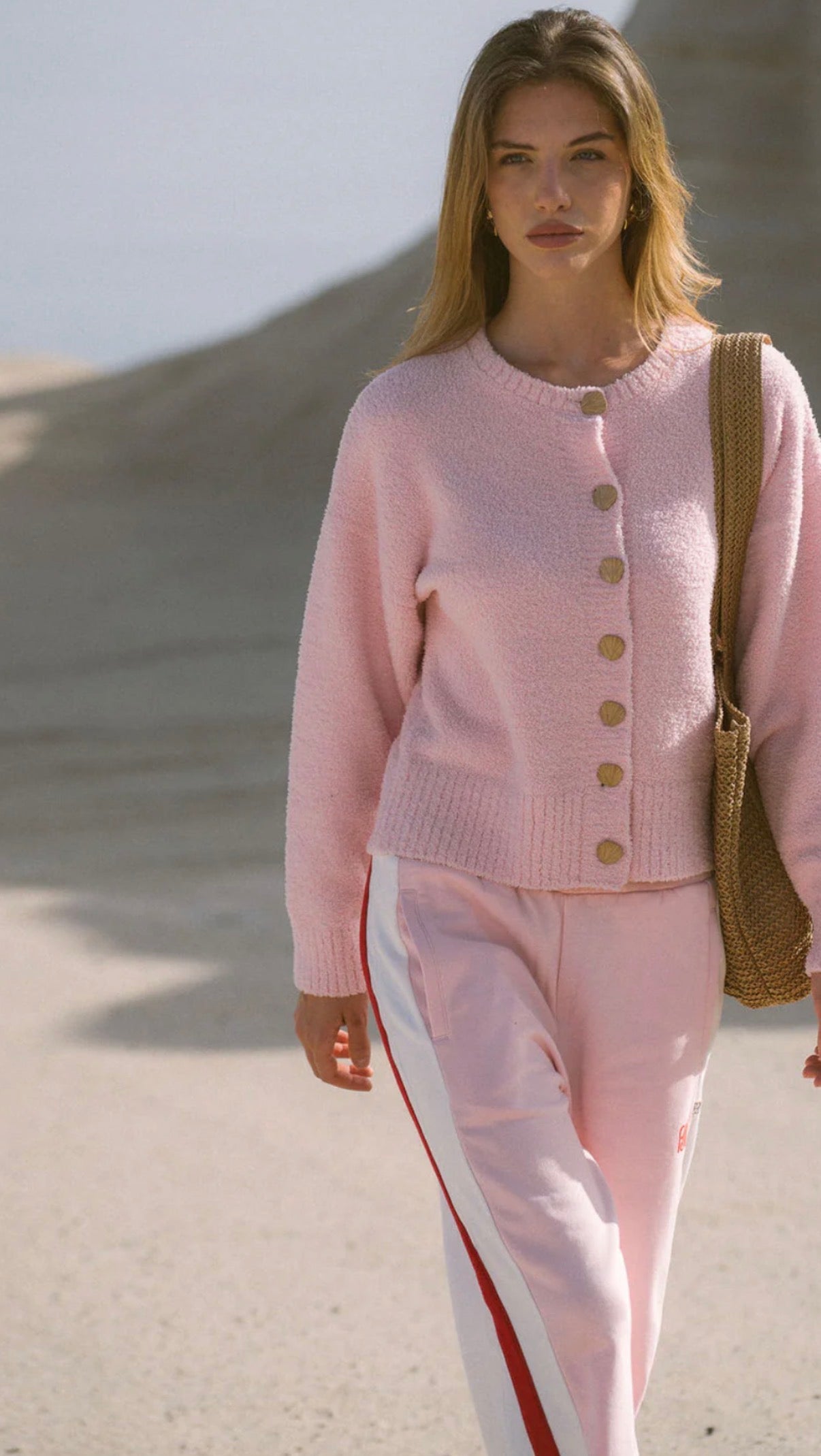 ARAMINTA JAMES | AIMES SHELL CARDIGAN BALLET PINK