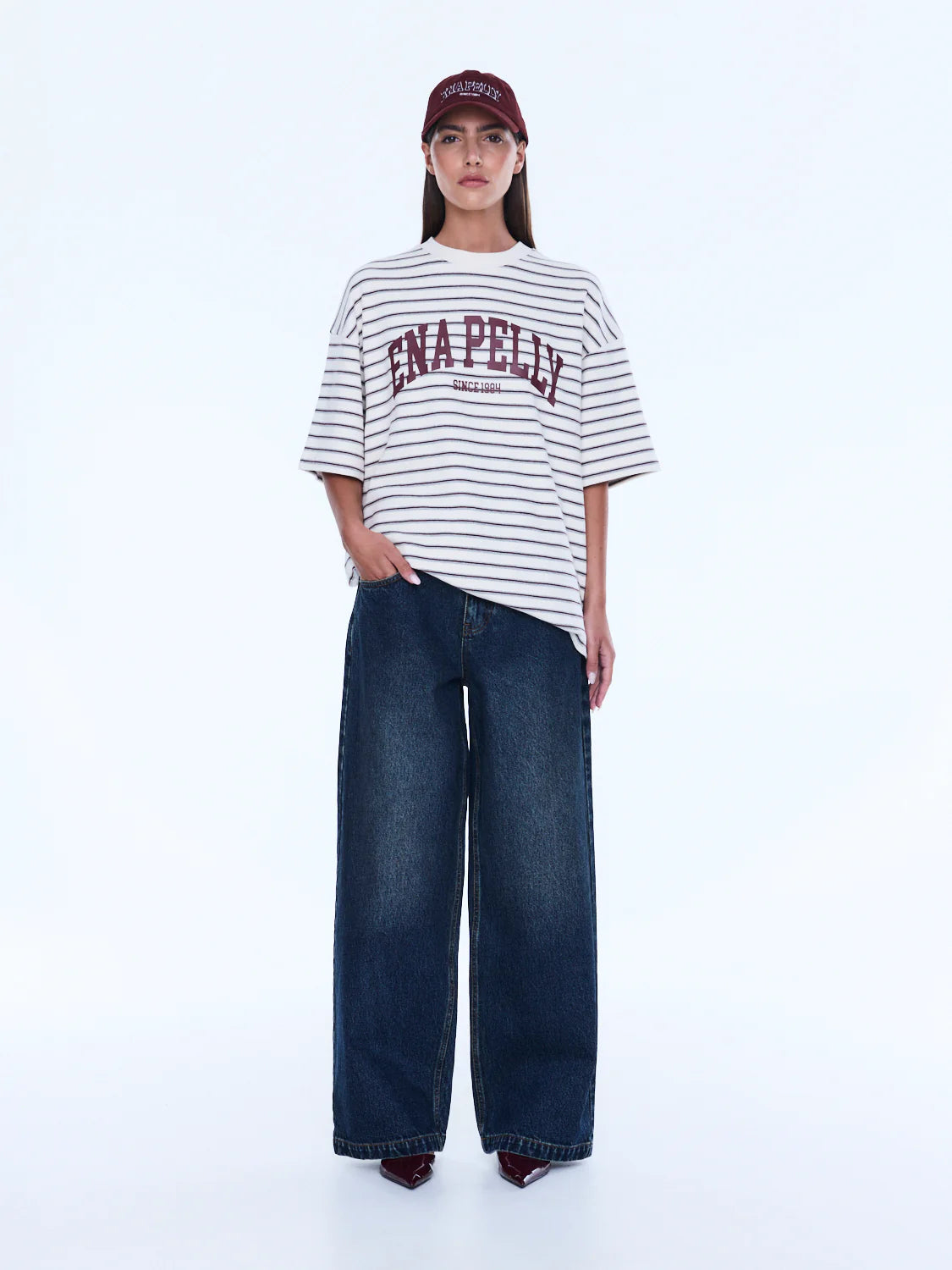 ENA PELLY | Maeve Relaxed Tee Burgundy
