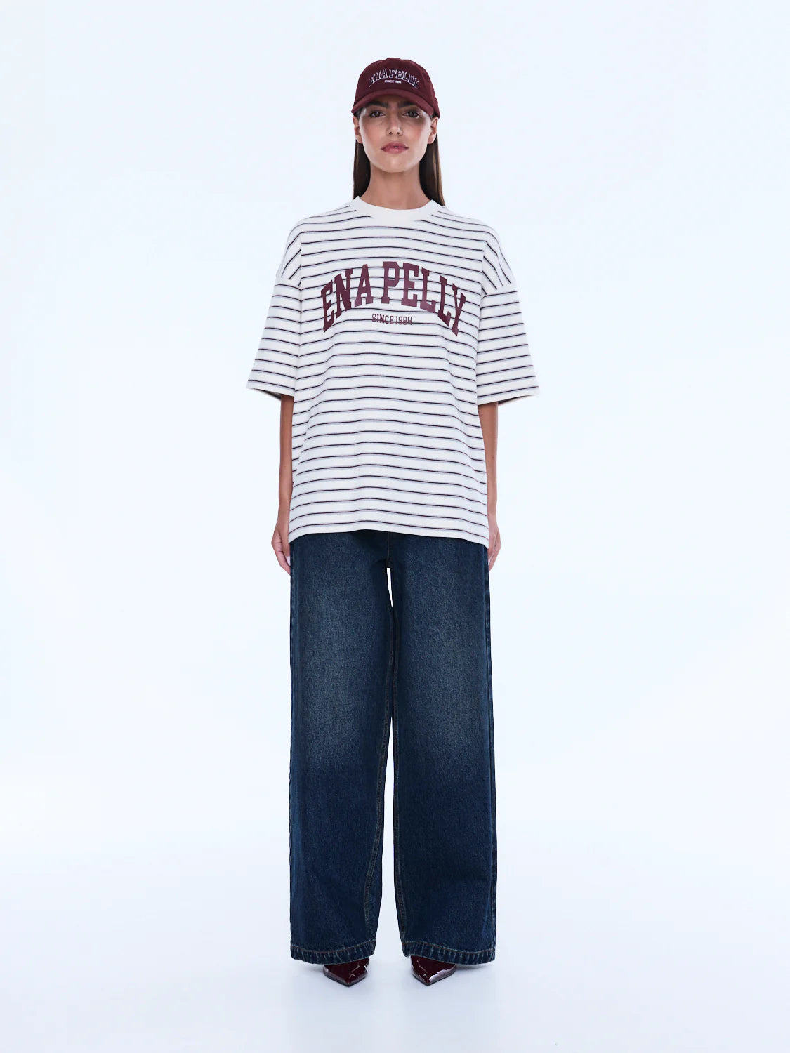 ENA PELLY | Maeve Relaxed Tee Burgundy