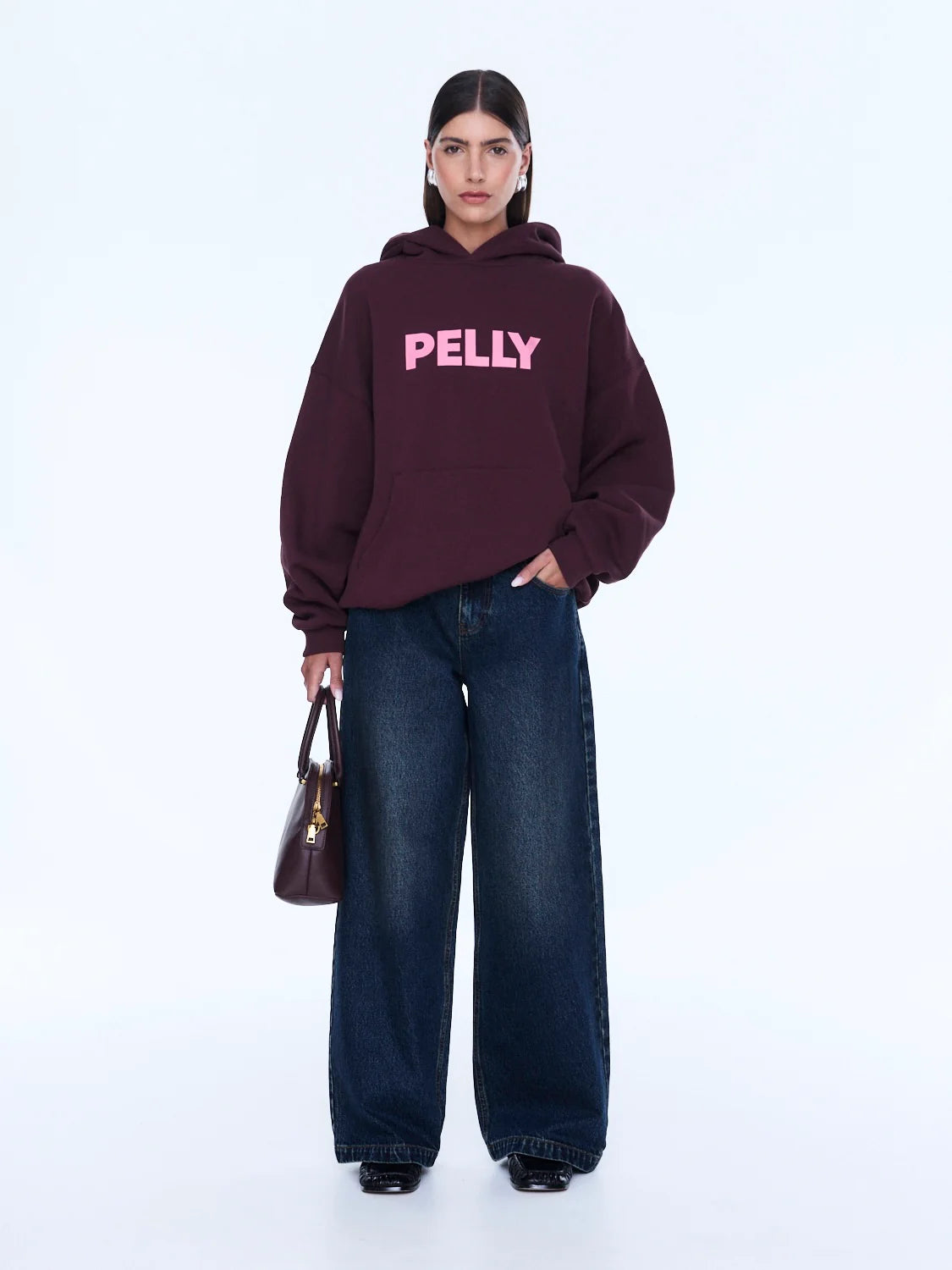 ENA PELLY | Cassie Oversized Hoodie Deep Cherry