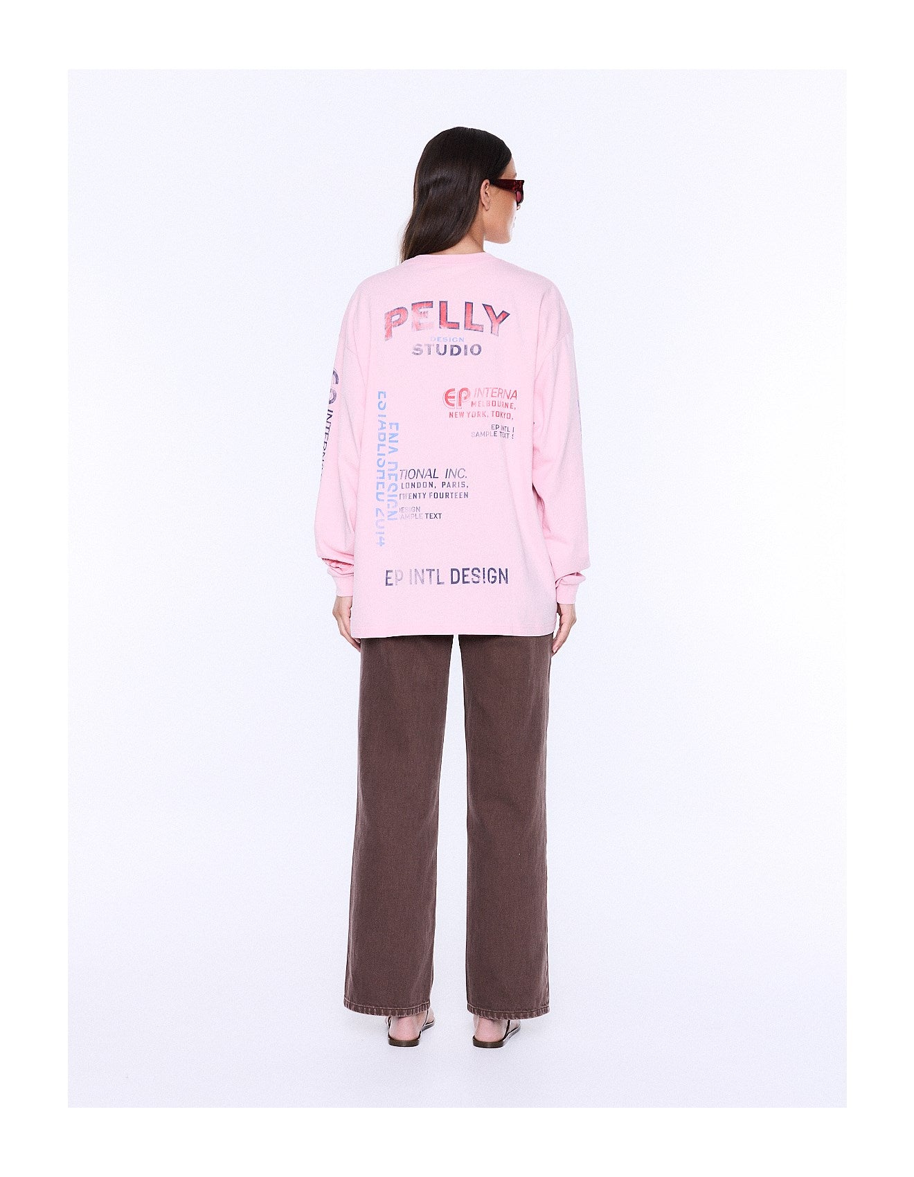 ENA PELLY | Hailey Long Sleeve Cuffed Tee Blush Pink