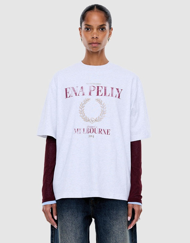 ENA PELLY | Sophia Relaxed Tee White Marle
