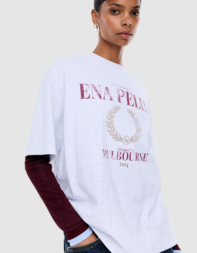 ENA PELLY | Sophia Relaxed Tee White Marle