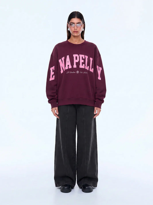 ENA PELLY | Mila Oversized Sweater Deep Cherry