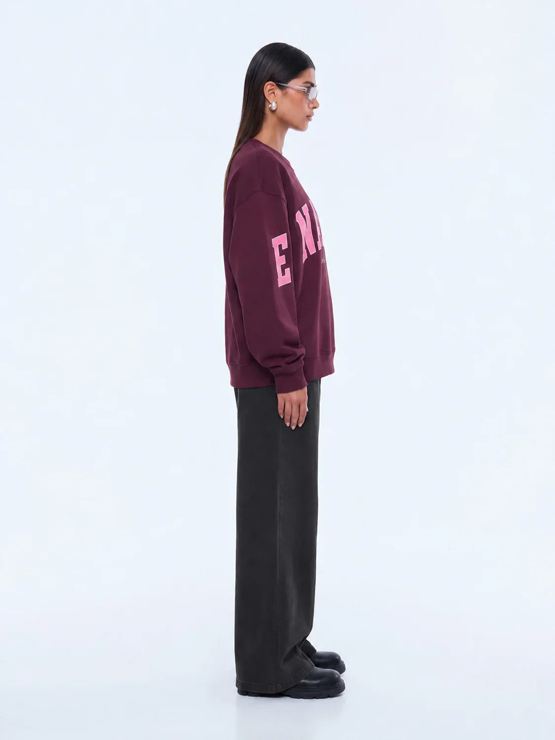 ENA PELLY | Mila Oversized Sweater Deep Cherry