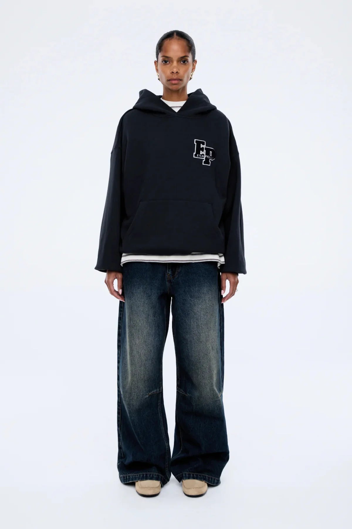 ENA PELLY | Cassie Oversized Hoodie Washed Midnight