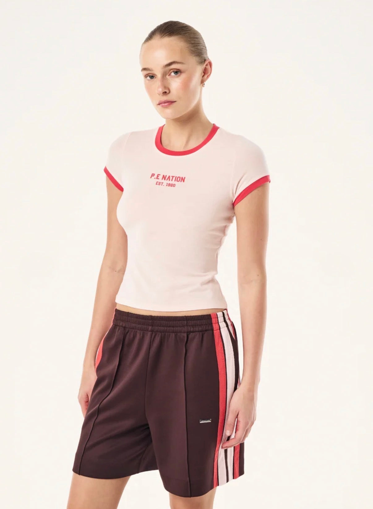 PE NATION| Reveal Baby Tee In Soft Pinky