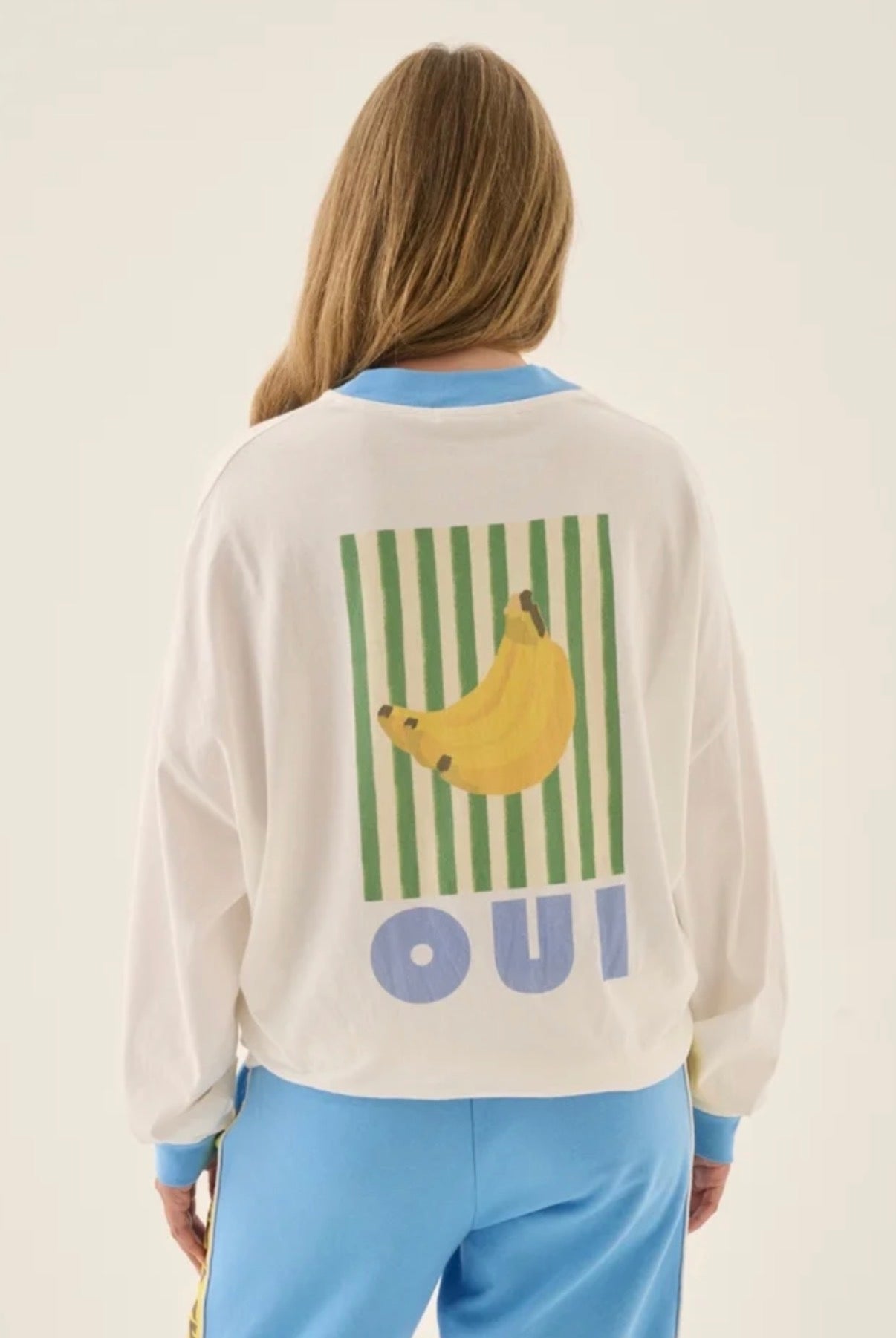 ARAMINTA JAMES | BANANAS OVERSIZED LONG SLEEVE TEE SNOW