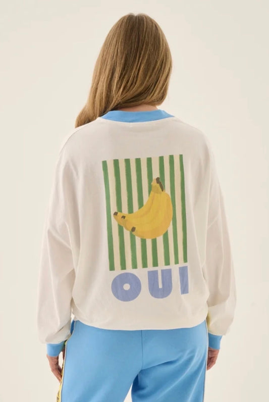ARAMINTA JAMES | BANANAS OVERSIZED LONG SLEEVE TEE SNOW