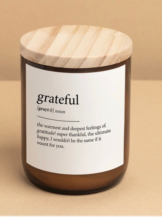 THE COMMONFOLK | Grateful ~ Dictionary Meaning Candle