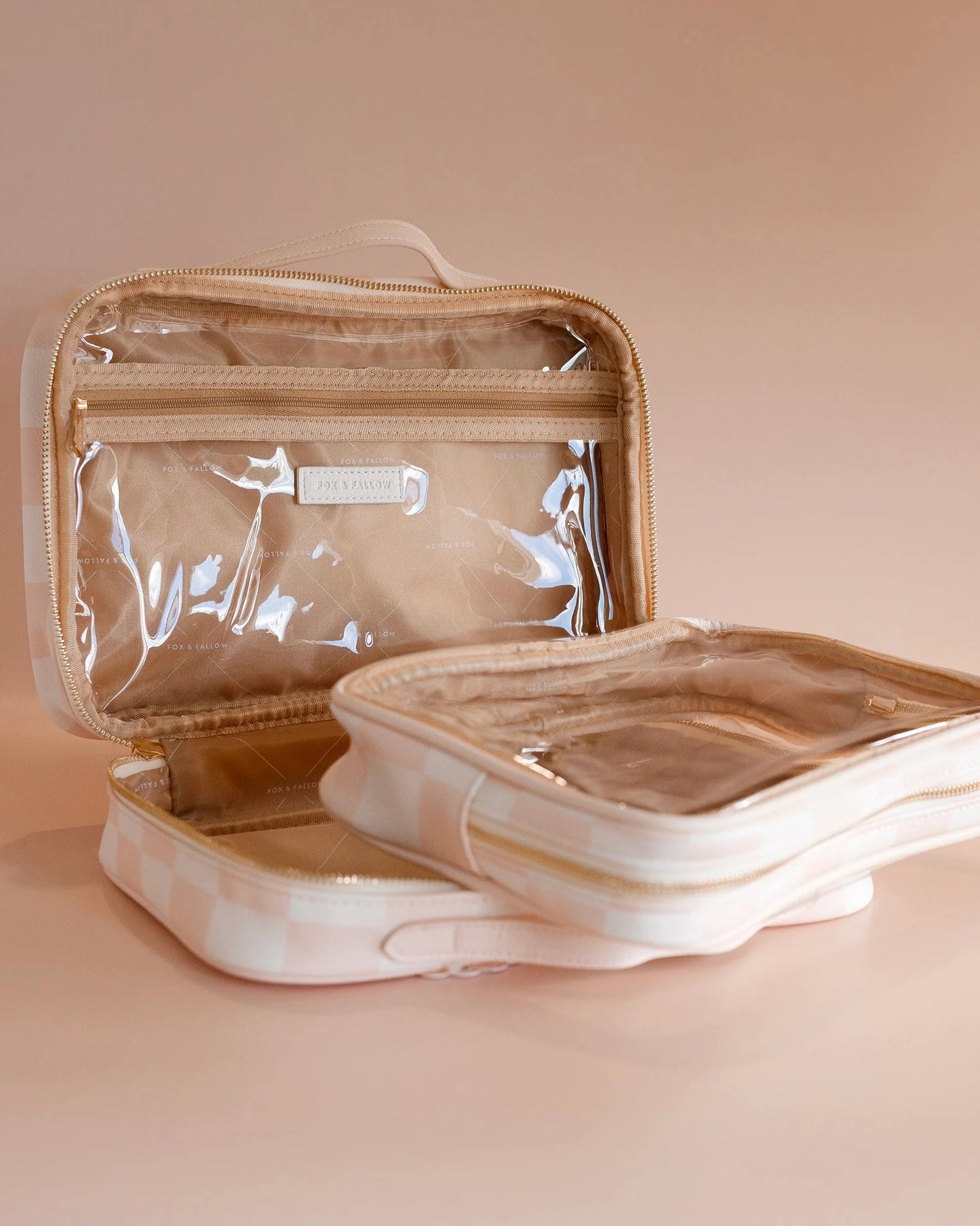 FOX AND FALLOW | Salmon Check Cosmetic Bag