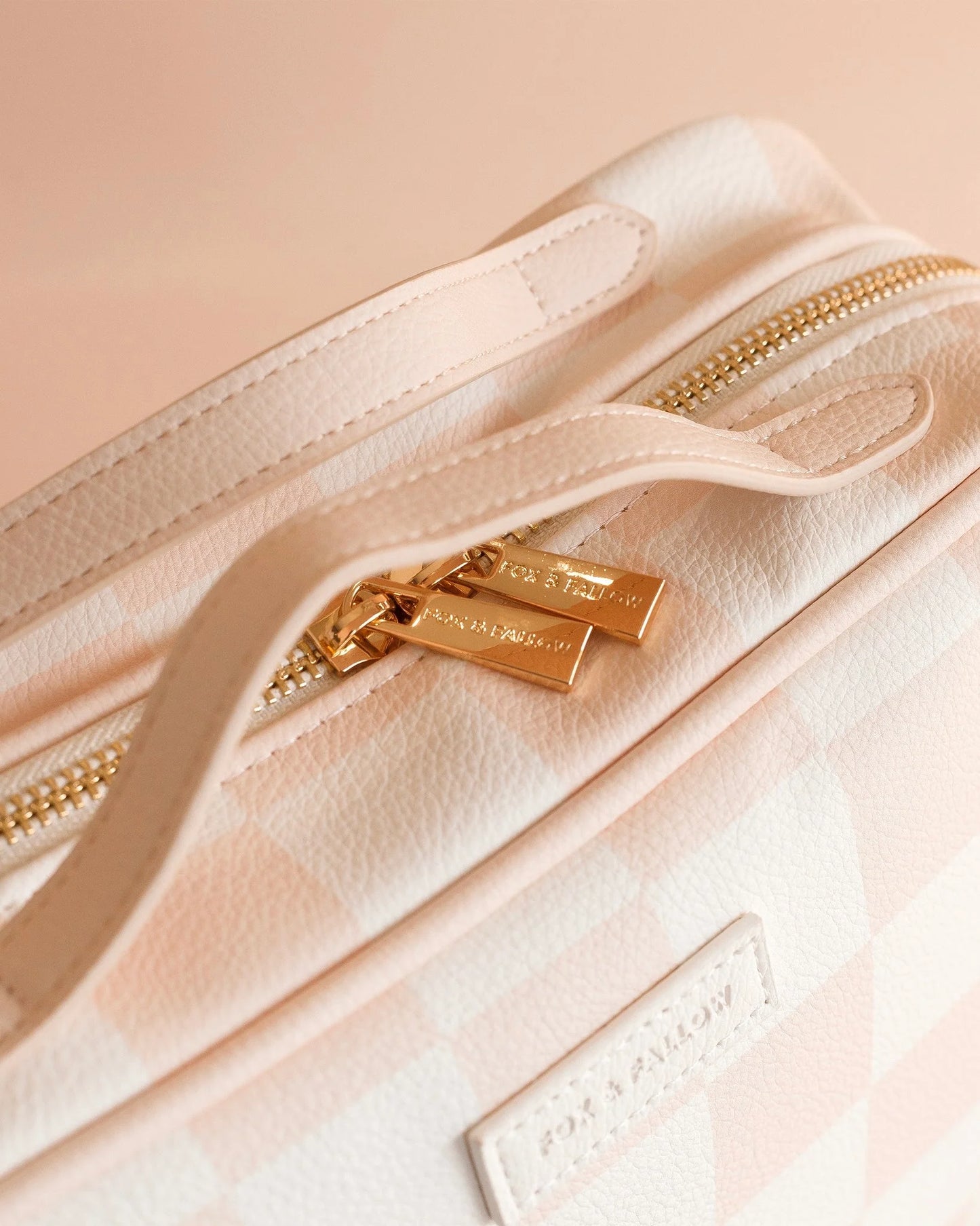 FOX AND FALLOW | Salmon Check Cosmetic Bag