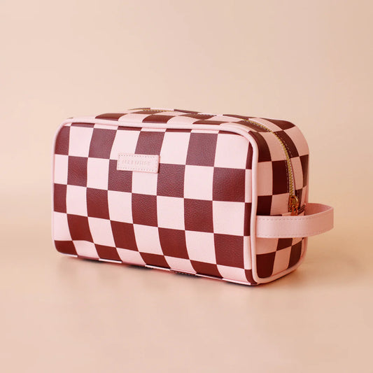 FOX AND FALLOW | Cherry Check Cosmetic Bag