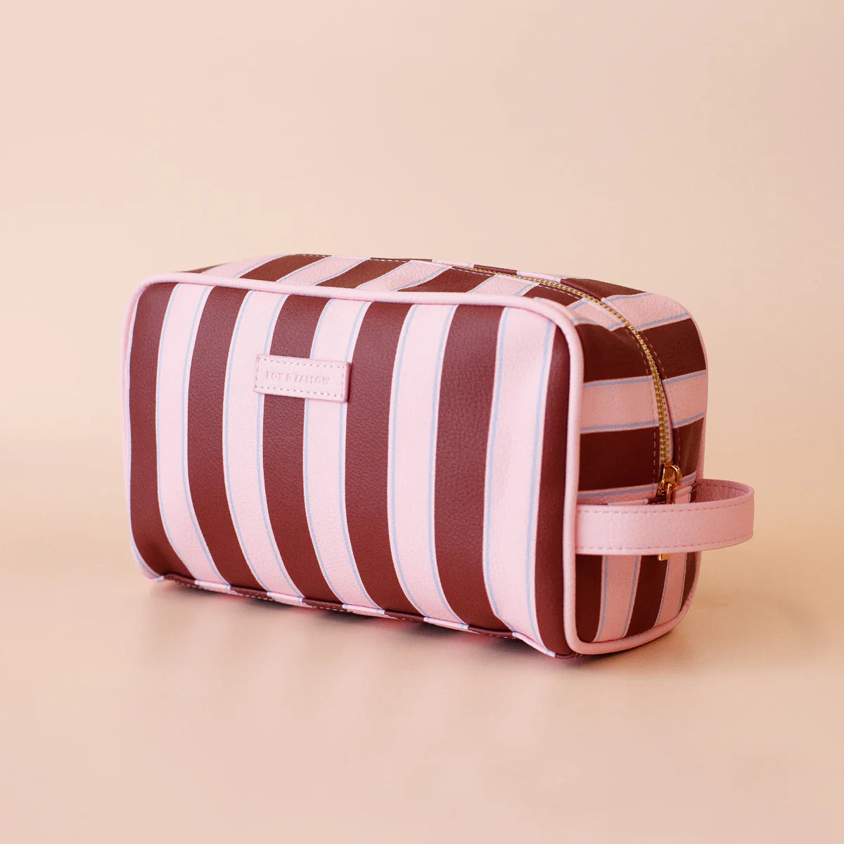 FOX AND FALLOW | Burgundy Stripe Wash Bag