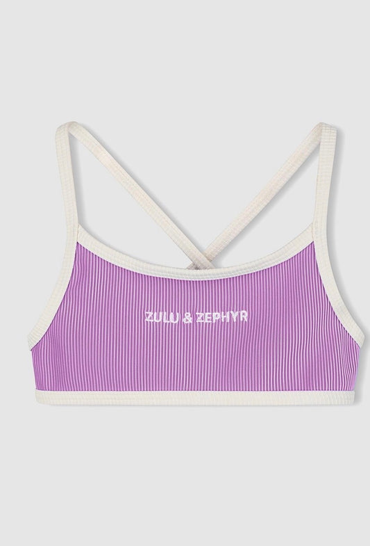 ZULU & ZEPHYR | Mini Stripe Bikini Top Lilac
