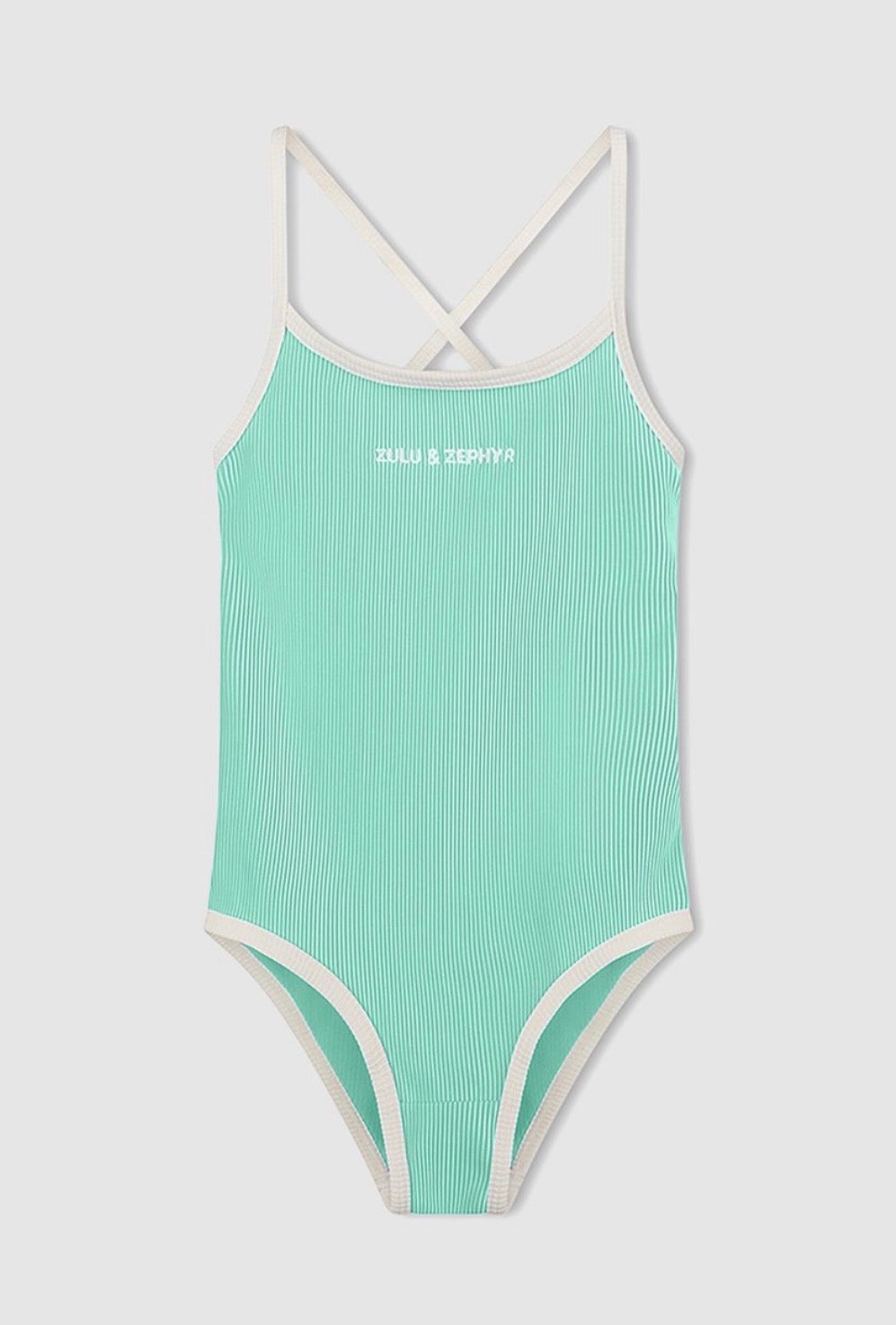 ZULU & ZEPHYR | Mini Stripe Rib One Piece Aqua