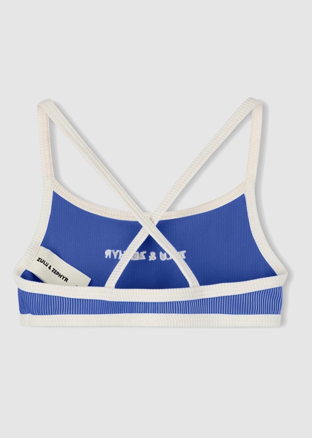 ZULU & ZEPHYR | Mini Stripe Bikini Top Sea Blue