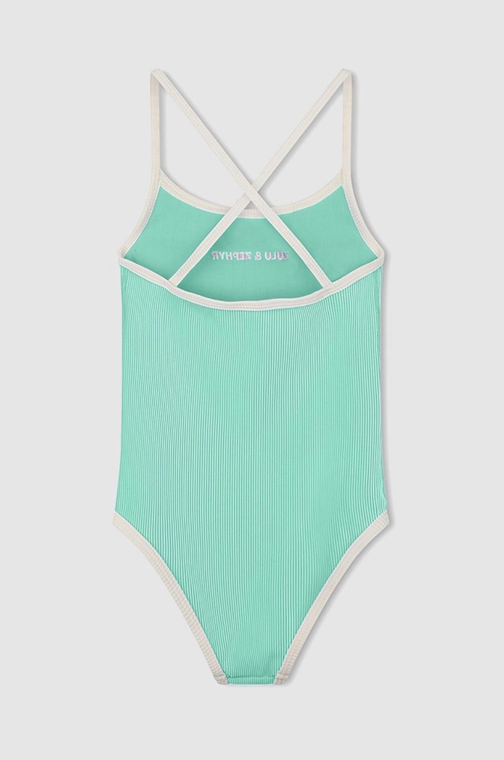 ZULU & ZEPHYR | Mini Stripe Rib One Piece Aqua