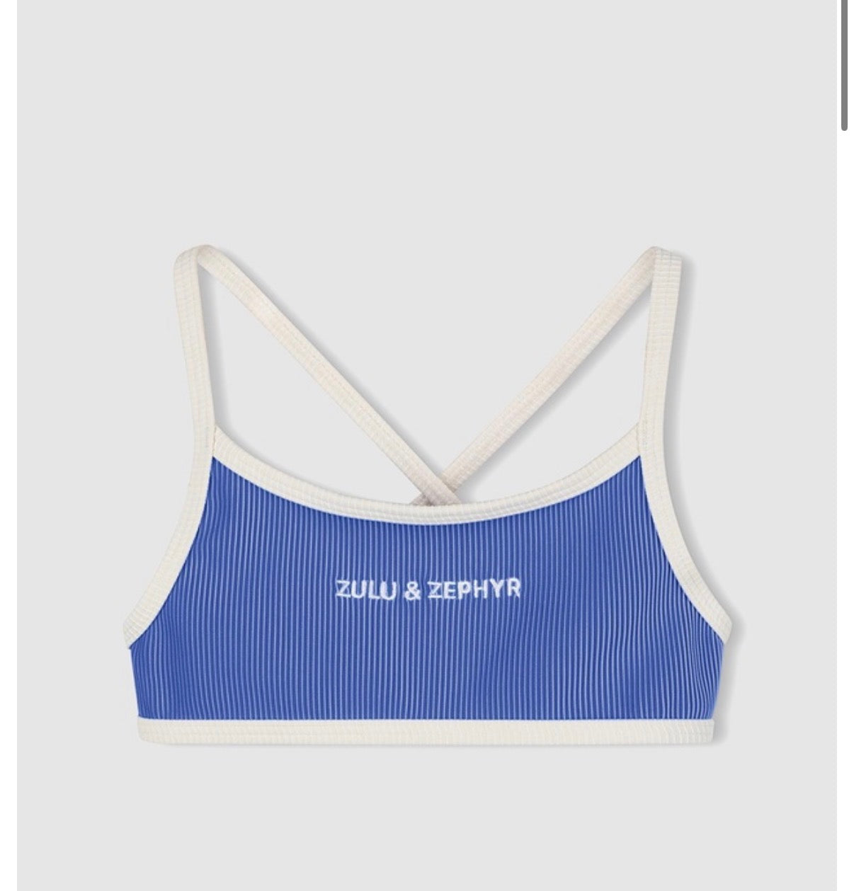 ZULU & ZEPHYR | Mini Stripe Bikini Top Sea Blue
