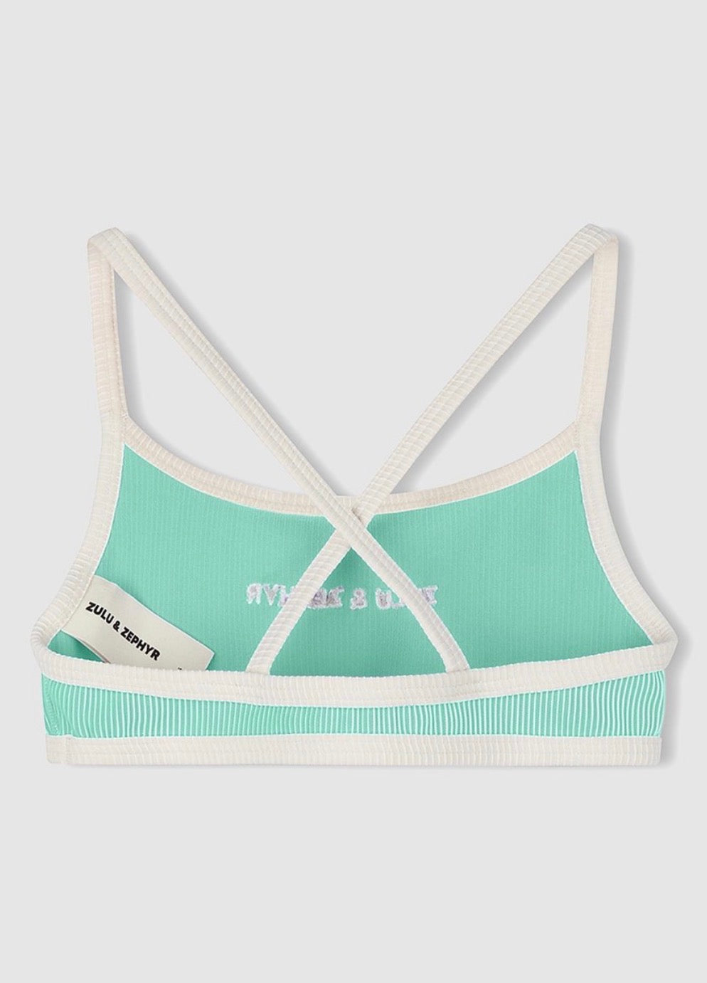 ZULU & ZEPHYR | Mini Stripe Bikini Top Aqua