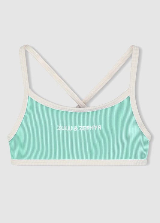 ZULU & ZEPHYR | Mini Stripe Bikini Top Aqua