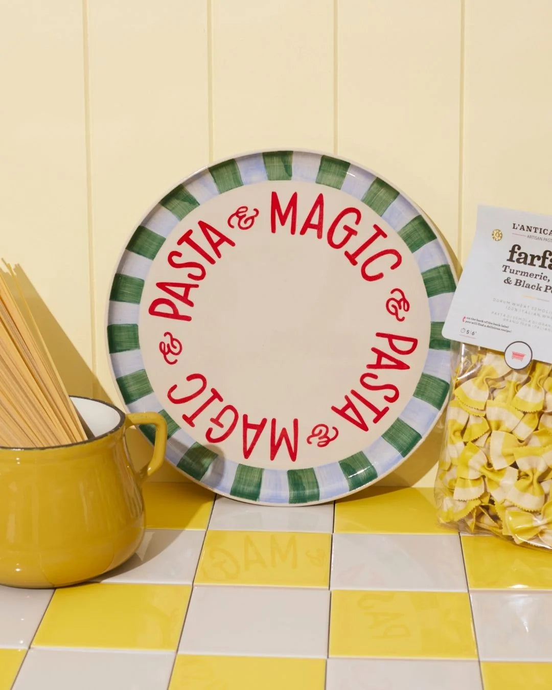 JONES AND CO | Love Notes Platter Pasta Stripe