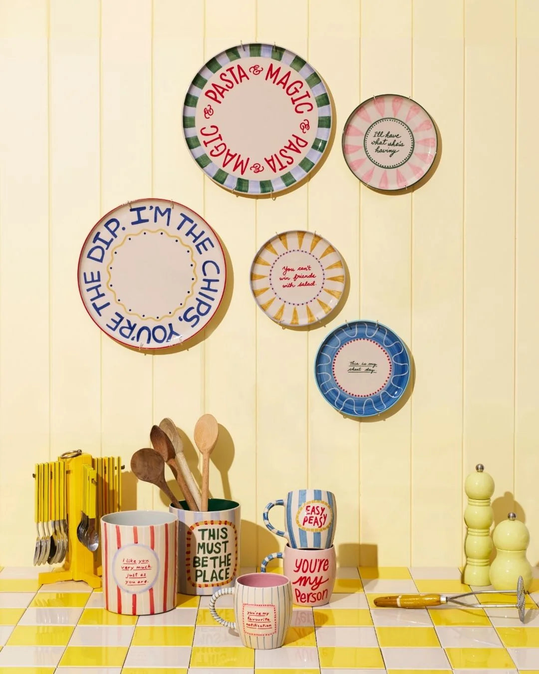 JONES AND CO | Love Notes Platter Pasta Stripe